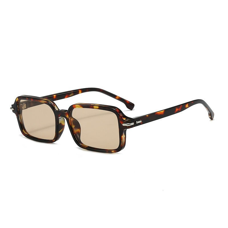 Damen modische quadratische Sonnenbrille mit stilvollem Kunststoffrahmen und blauen Gläsern Brehn
