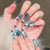Dekorative Glitzer Nagel Kunst Extensions Brehn