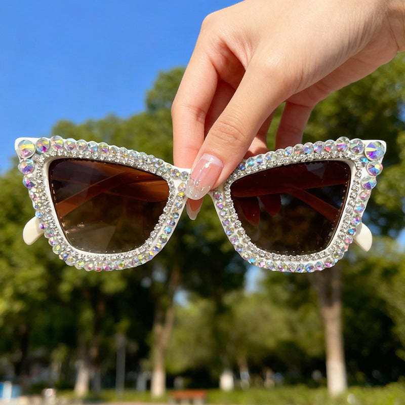 Rhinestone-betonte Katzenaugen-Sonnenbrille Brehn