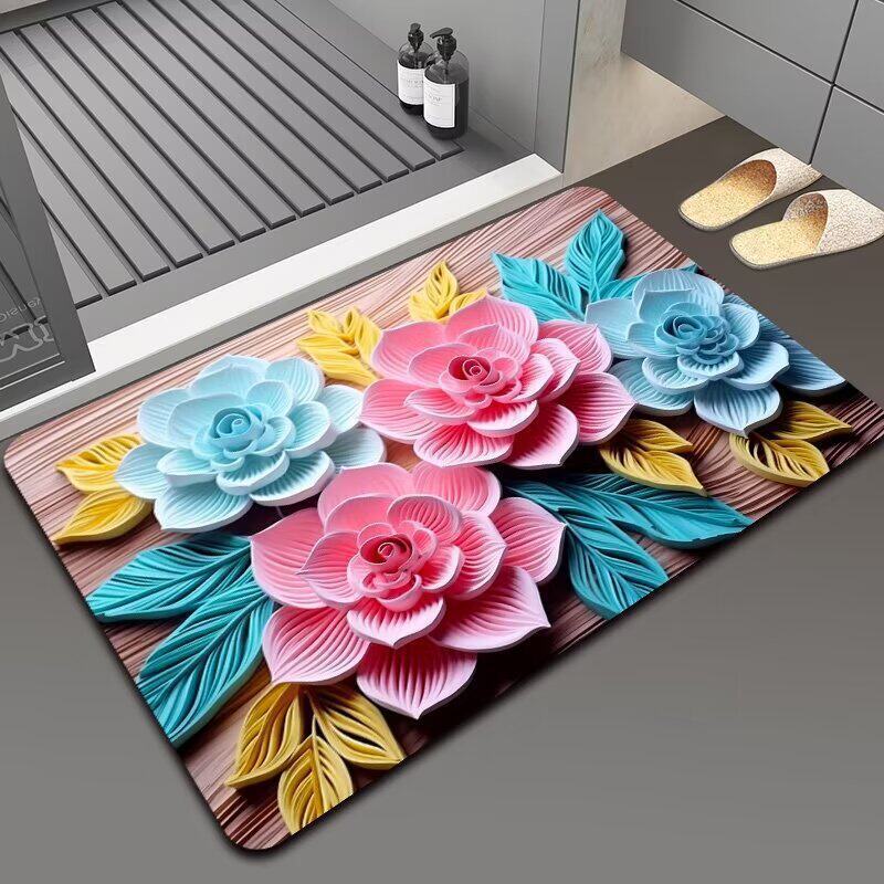 Blumenmotiv Rutschfeste Badematte Brehn