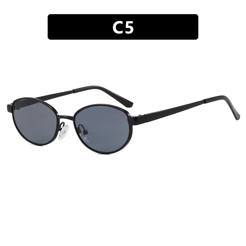 Damen modische Sonnenbrille im eleganten Ovaldesign mit hochwertigem Metallrahmen Brehn