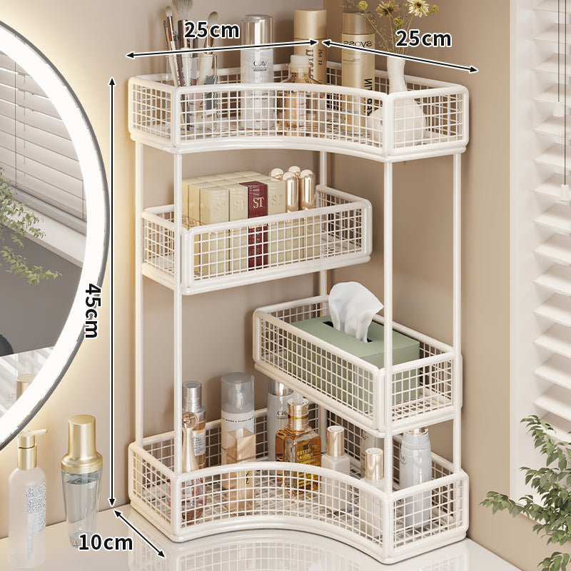Drei-Tier-Eck-Mesh-Metall-Badregal-Organizer