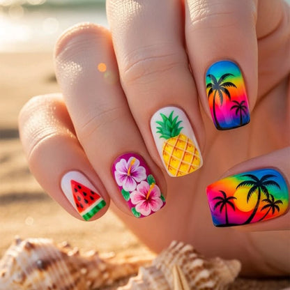 Tropisch-Frucht-inspiriertes Nagelkunst-Set Brehn