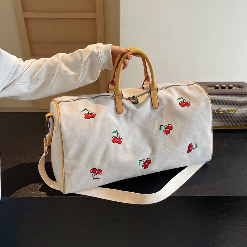Sportliche Weekender-Tasche mit Verspieltem Kirschmuster Brehn