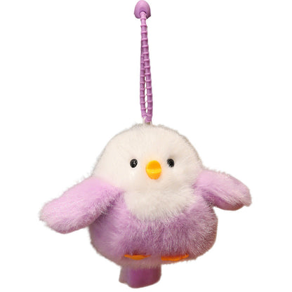 Fluffy Plush Chick Bag Charm Schlüsselanhänger mit flexiblem Schlaufenriemen Brehn