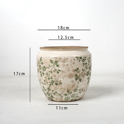 Florale Keramik Pflanzschale Brehn