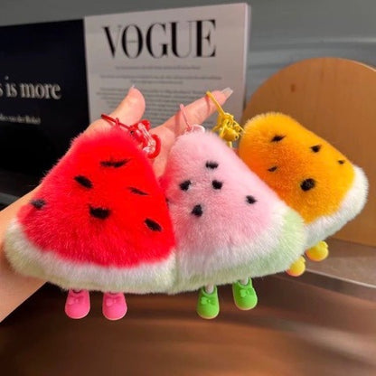 Plüsch-Wassermelonen-Themen-Schlüsselanhänger-Set Brehn