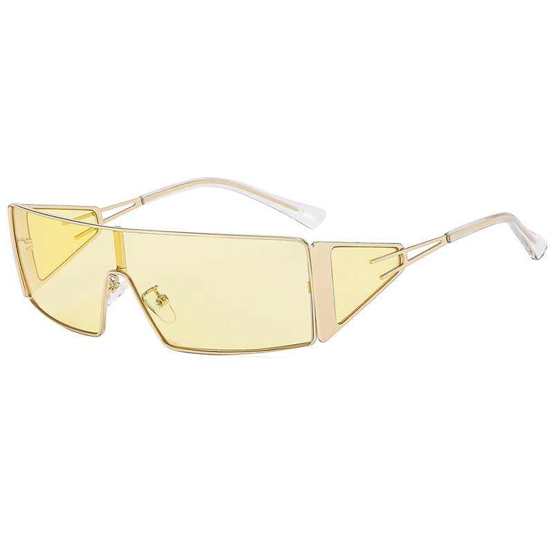 Damen geometrische Sonnenbrille mit futuristischem Design und strapazierfähigem Rahmen Brehn