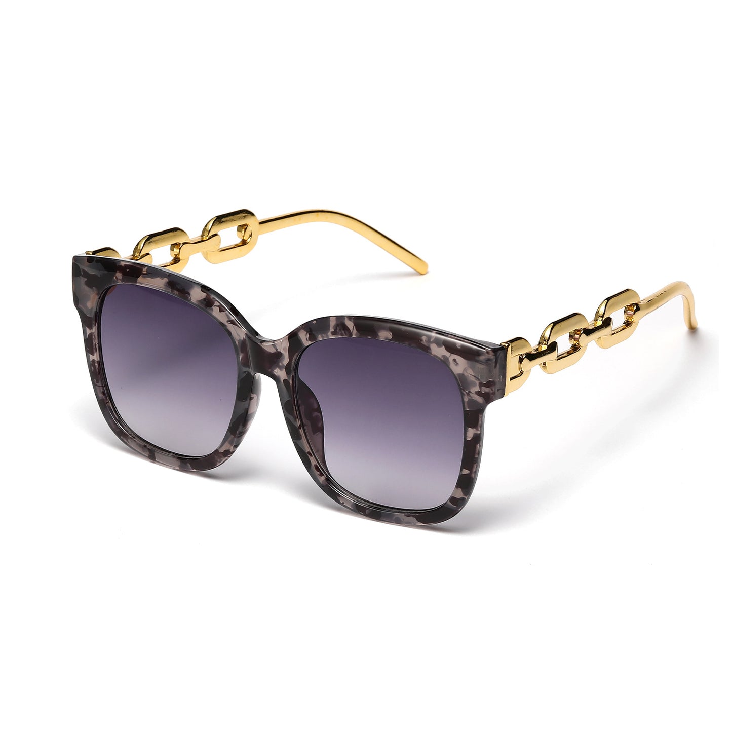 Damen modische oversized Sonnenbrille mit luxuriösem Kettenrahmen Brehn