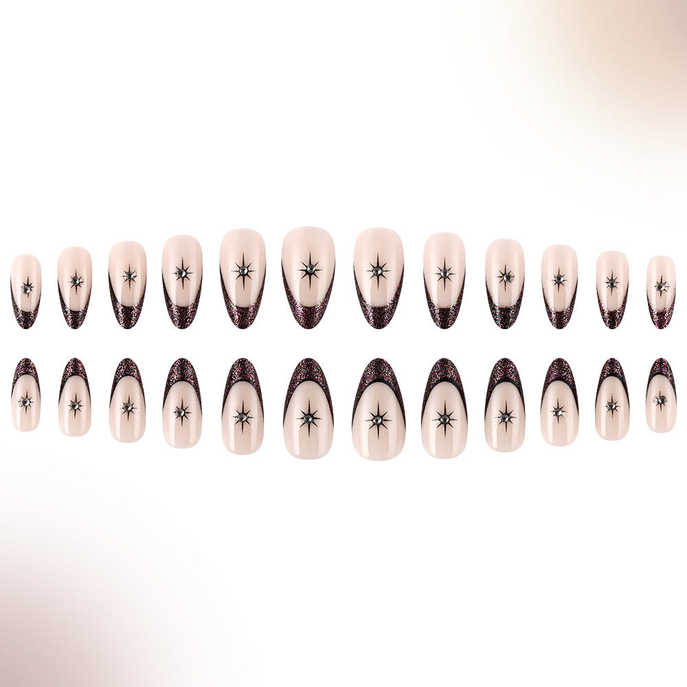 Glamourös Star-Beschmückte Französische Tip Nagelkunst Brehn