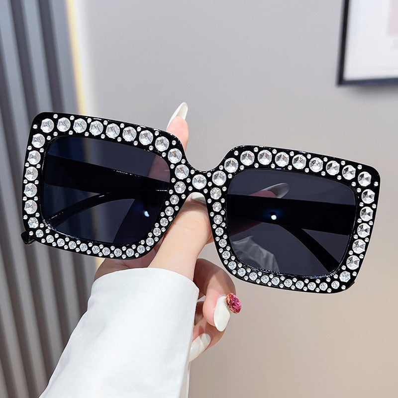 Glamouröse mit Strass verzierte quadratische Sonnenbrille Brehn