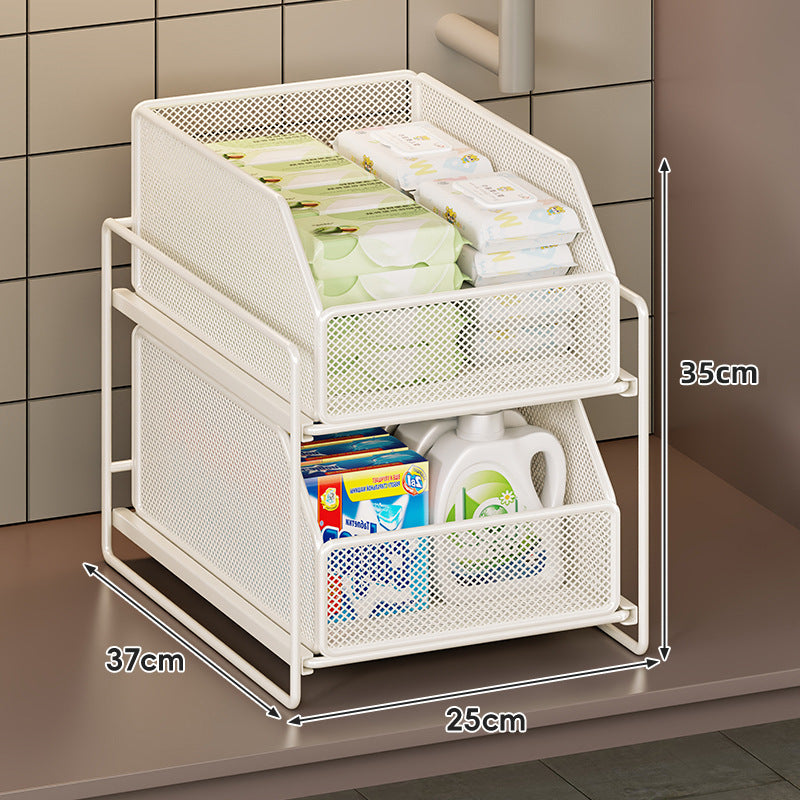 Vertikaler Mesh-Unter-Sink-Ausziehbarer Stauraum-Organizer-Turm