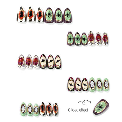Halloween-Themen Druck-auf Nail Art Set 1790738650
