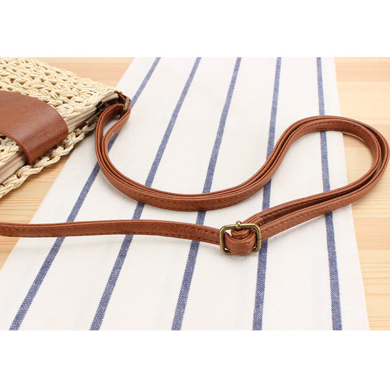 Geflochtene Schultertasche mit Lederakzenten Brehn