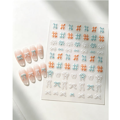 Dekorative Schleife Nagelkunst Aufkleber