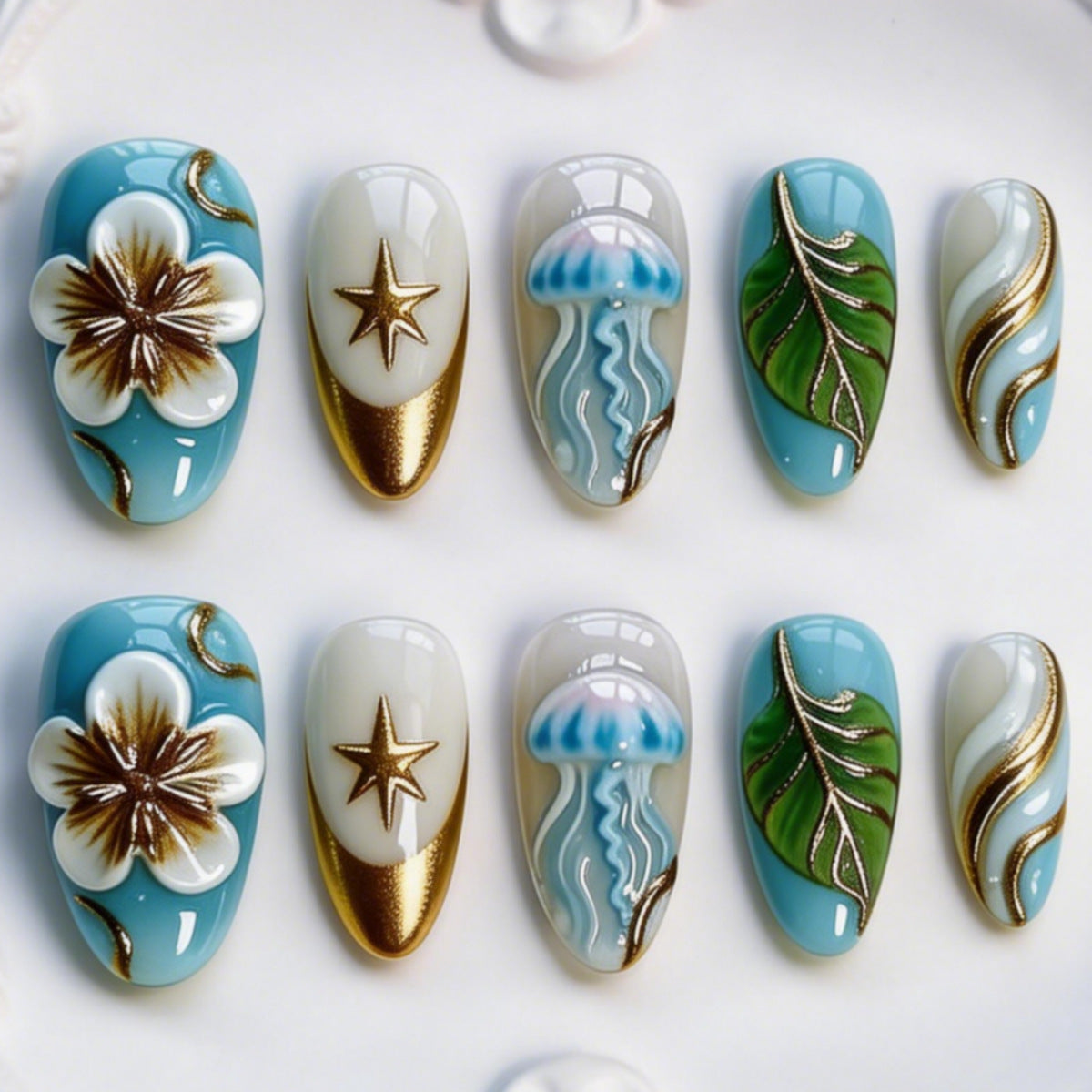 Dekorative Acryl Press-On Nagelkunst Kollektion