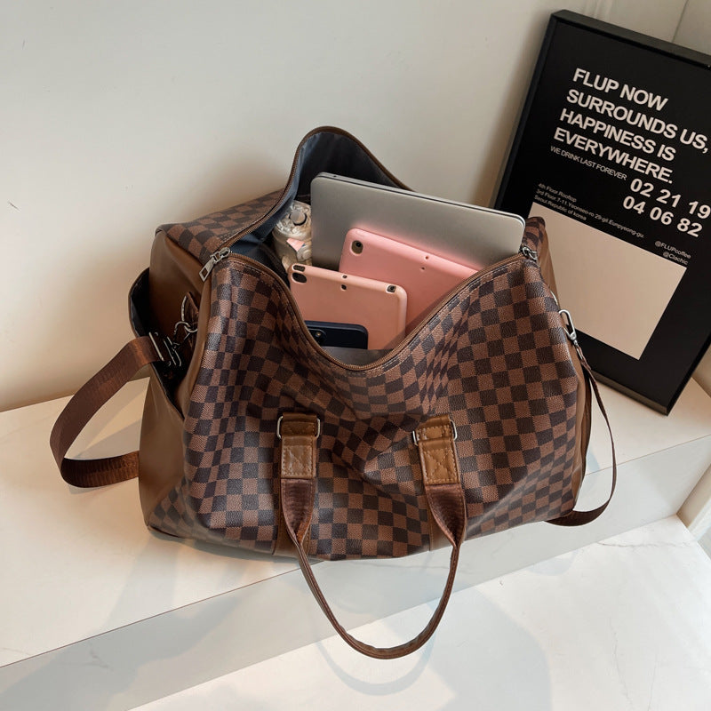 Elegante Schachbrett Reise Duffle Tasche Brehn