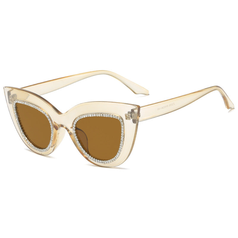 Damen Cat-Eye Sonnenbrille mit funkelnden Akzenten Brehn