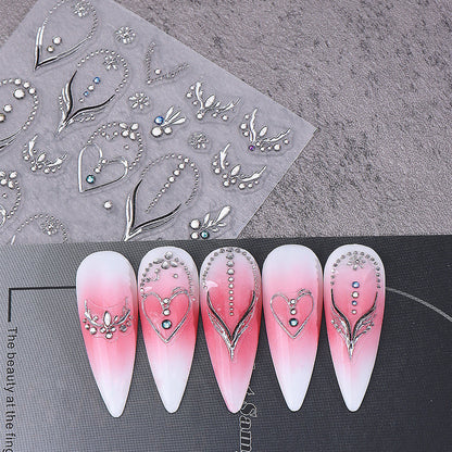 Elegante Strass-Nagelkunst-Verzierung