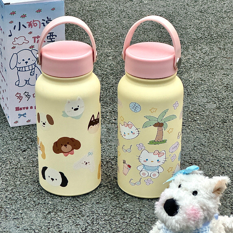 Damen Isoliertrinkflasche mit lustigem Katzenmotiv Brehn