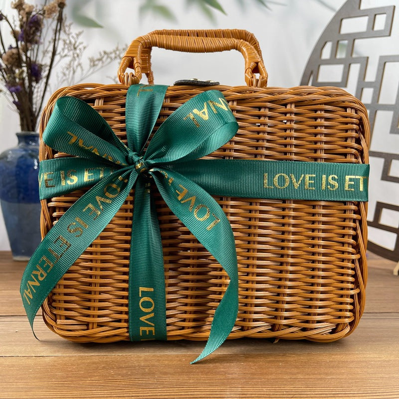 Damen klassischer Rattan Handtasche Brehn