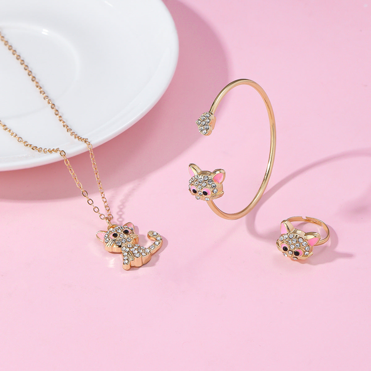 Verspieltes Katzen-Schmuckset Brehn