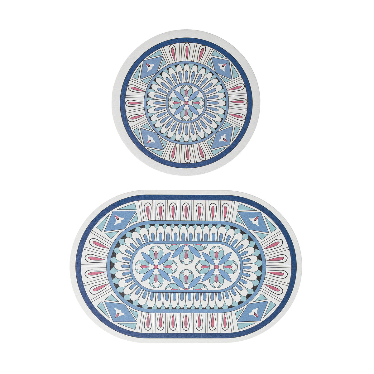 Badezimmer‑Matten‑Set Brehn mit rutschfester Softback‑Unterseite und feiner Spitzenmuster‑Optik
