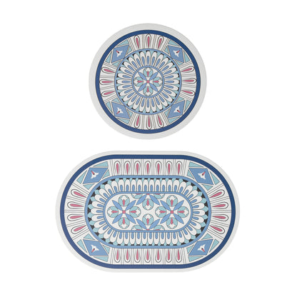 Badezimmer‑Matten‑Set Brehn mit rutschfester Softback‑Unterseite und feiner Spitzenmuster‑Optik