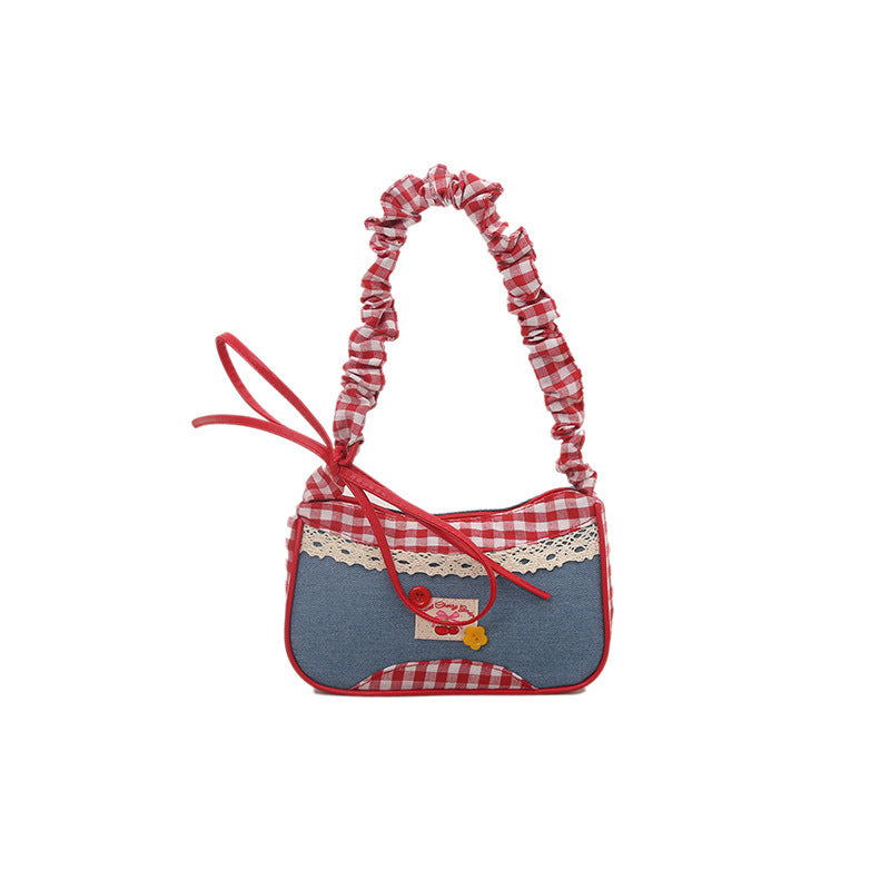 Retro Gingham Mini Umhängetasche Brehn