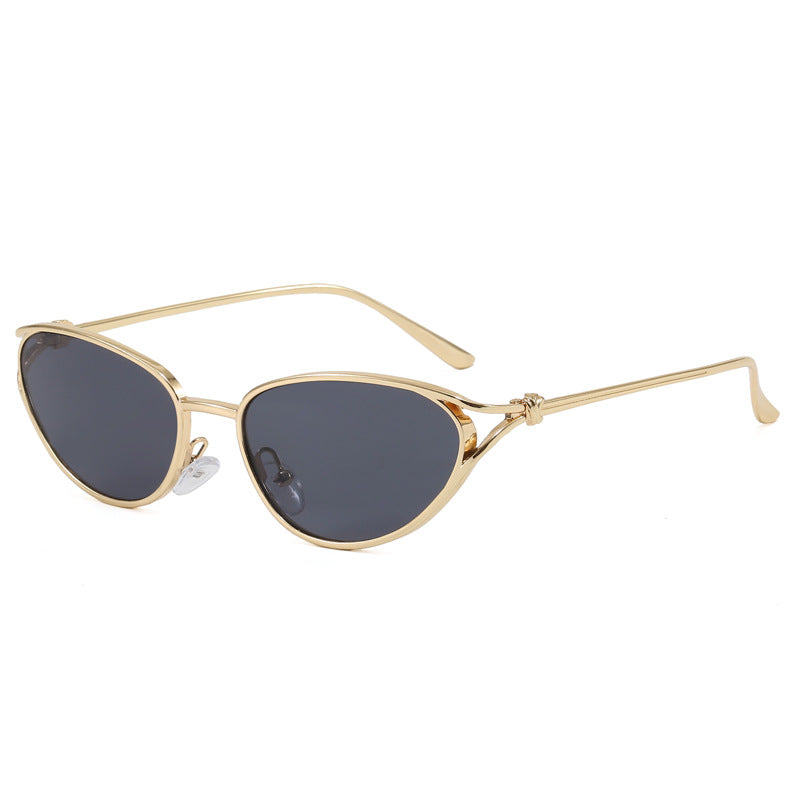 Trendige Cat-Eye Sonnenbrille mit Metallic Rahmen Brehn