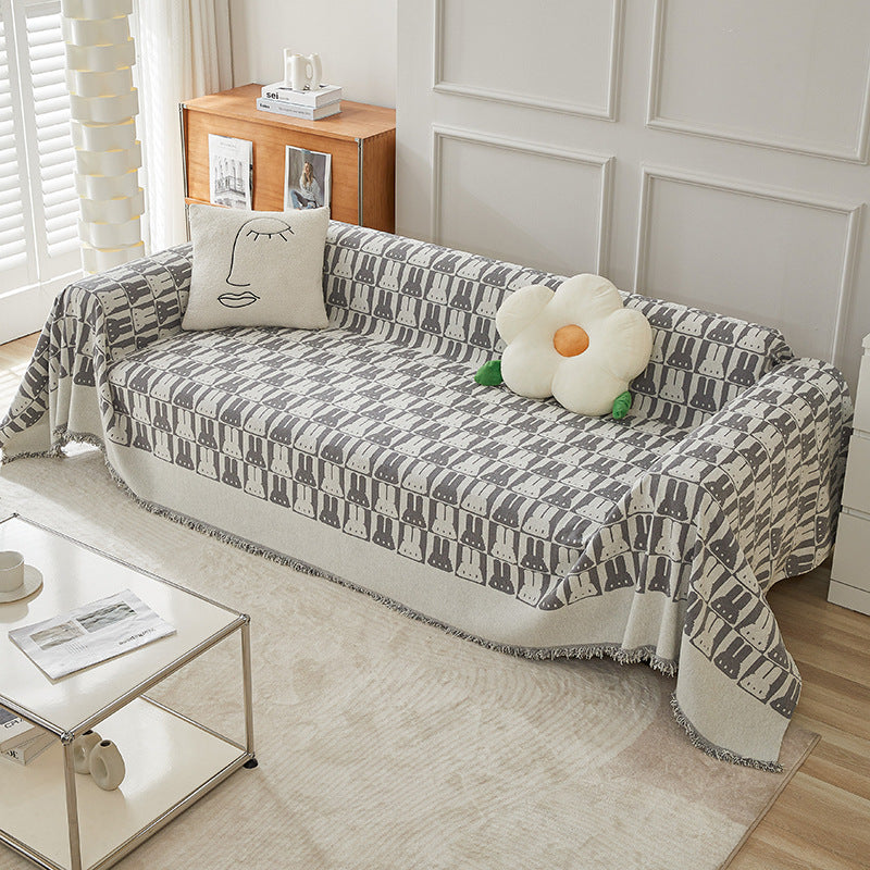 Gemütliche Kaninchenmuster Sofa-Wurfdecke