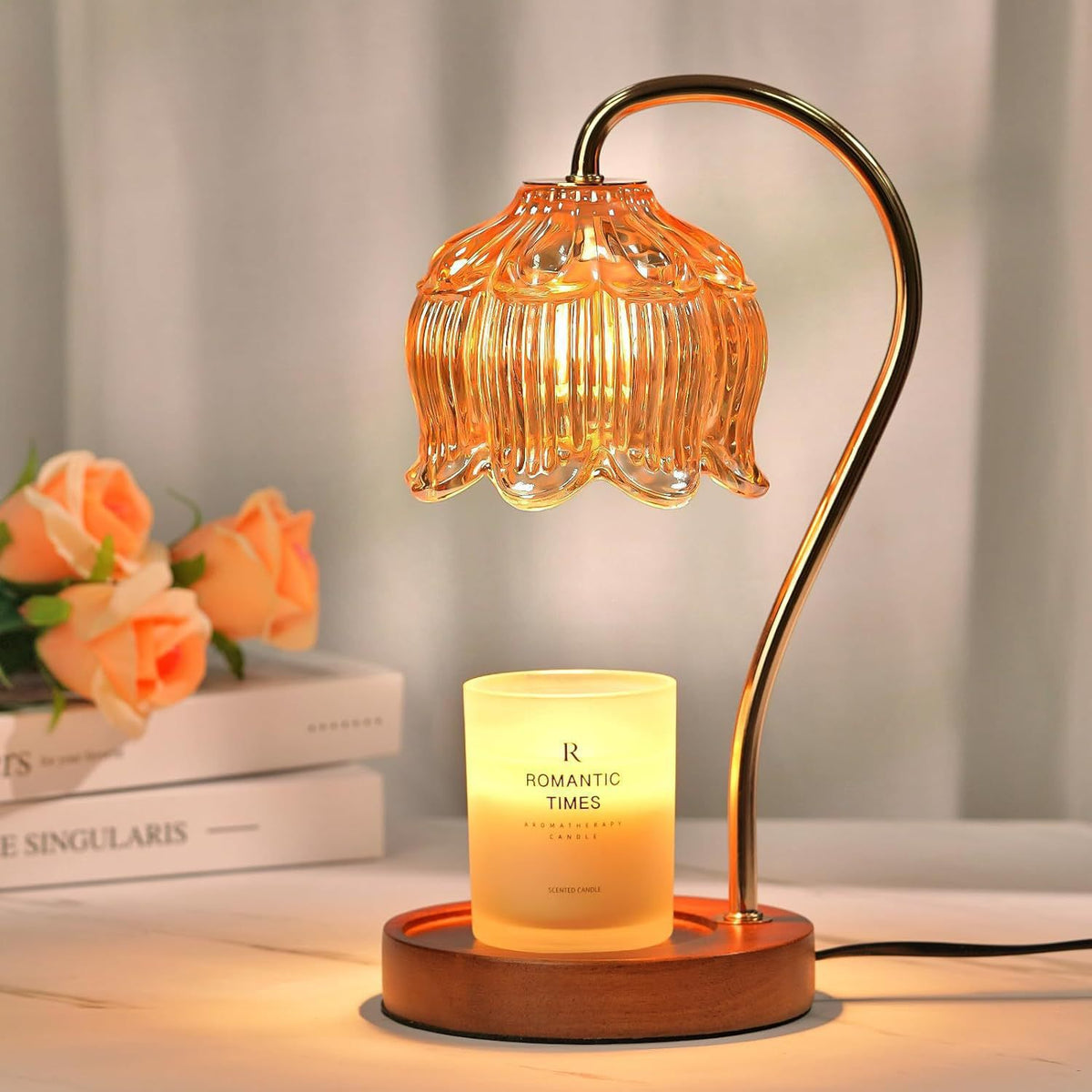 Vintage-inspirierte Glas-Tischlampe