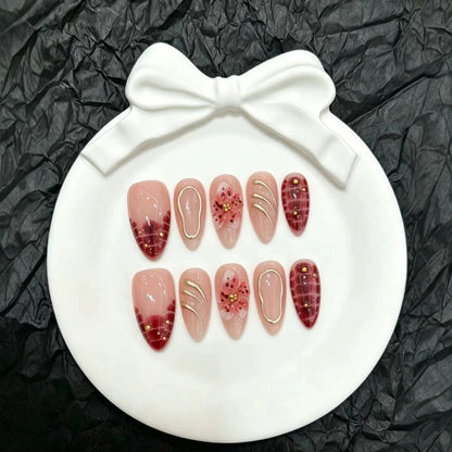 Künstlerisches Floral Press-On Nagelset  1791774628