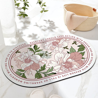 Florale inspirierende Badematte