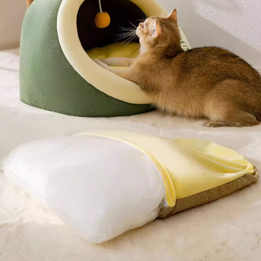 Gemütliches hundebett in fruchtform