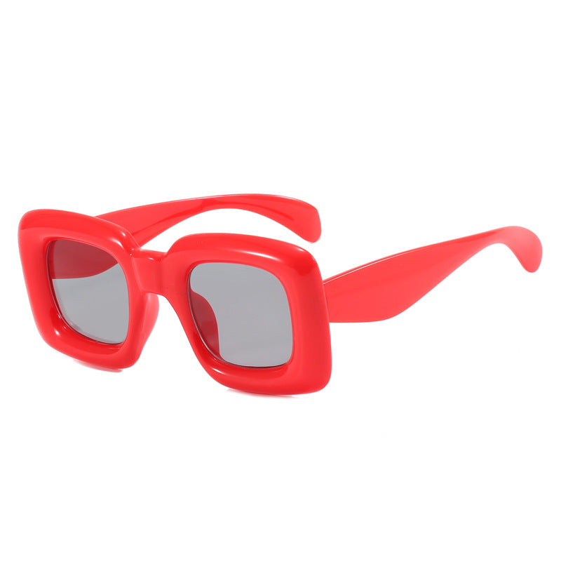 Damen stilvolle quadratische Sonnenbrille mit breitem Rahmen Brehn