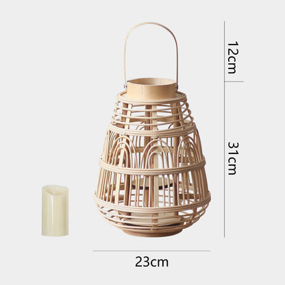 Handgefertigte Rattan-Laterne Brehn
