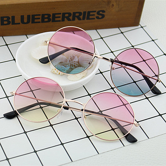 Damen runde Sonnenbrille mit stylischem Metallic-Rahmen Brehn