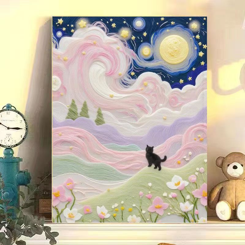 Verspielt Katze Landschaft Leinwand Kunst Brehn