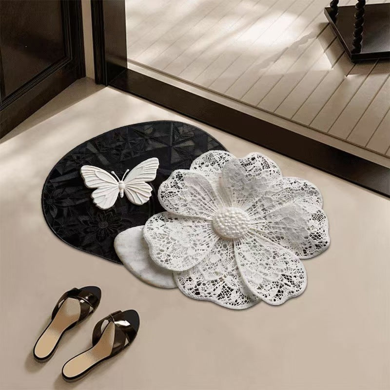 Floral Spitze Design Badezimmermatte