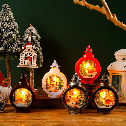 Nostalgische Weihnachtslaterne mit einladender Hirsch-Szenerie Brehn