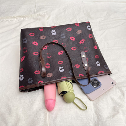 Lip Print Mode Tragetasche