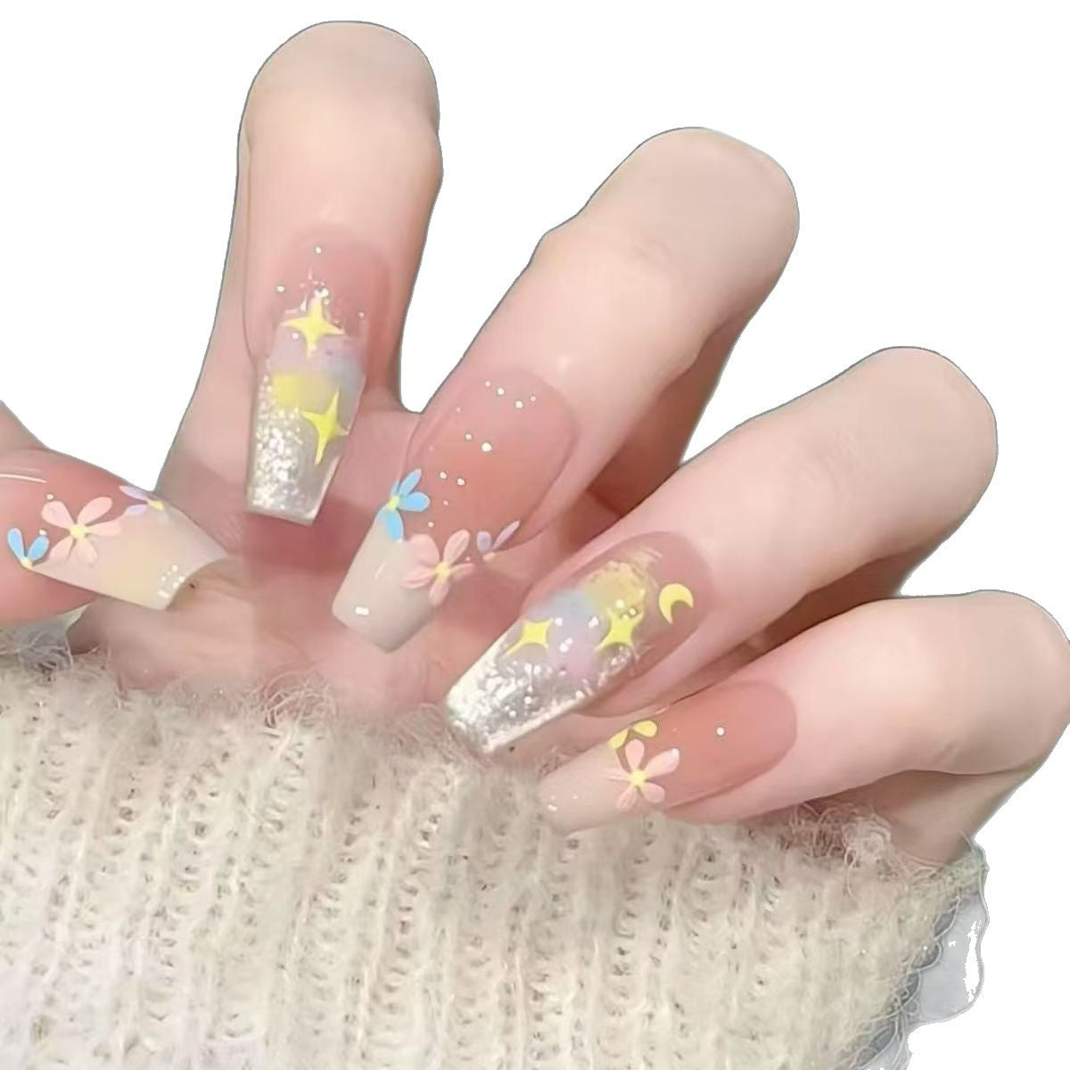 Premium Floral Press-On Nail Set Brehn