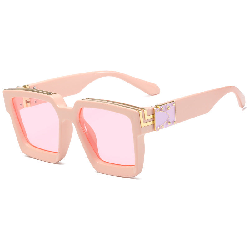 Damen quadratische Designer-Sonnenbrille mit auffälligem Rahmen Brehn