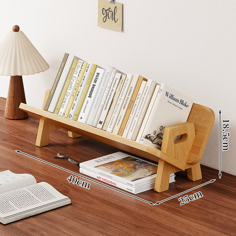Abgewinkelter Bambus-Desktop-Buch- und Zeitschriftenständer mit rutschfesten Stäben