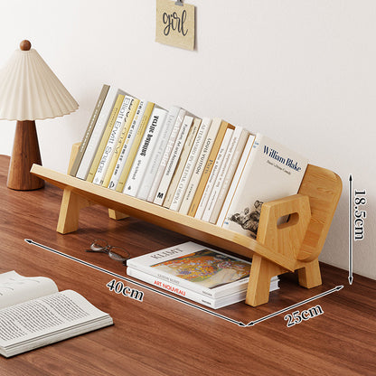 Abgewinkelter Bambus-Desktop-Buch- und Zeitschriftenständer mit rutschfesten Stäben