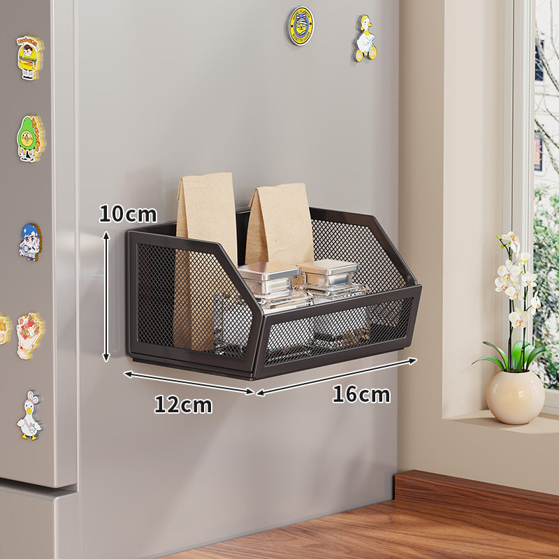 Magnetischer Mesh-Wandkorb für die seitliche Aufbewahrung im Kühlschrank