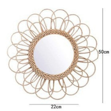Dekorativer Wandspiegel Aus Rattan Brehn