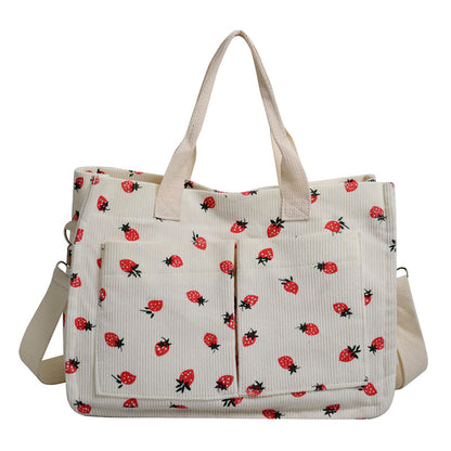WoStylish Multi-Taschen Erdbeerprint Canvas Tragetasche Brehn