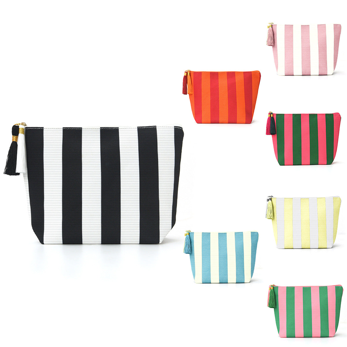 Kosmetiktasche mit Raffiniertem Streifenmuster Brehn
